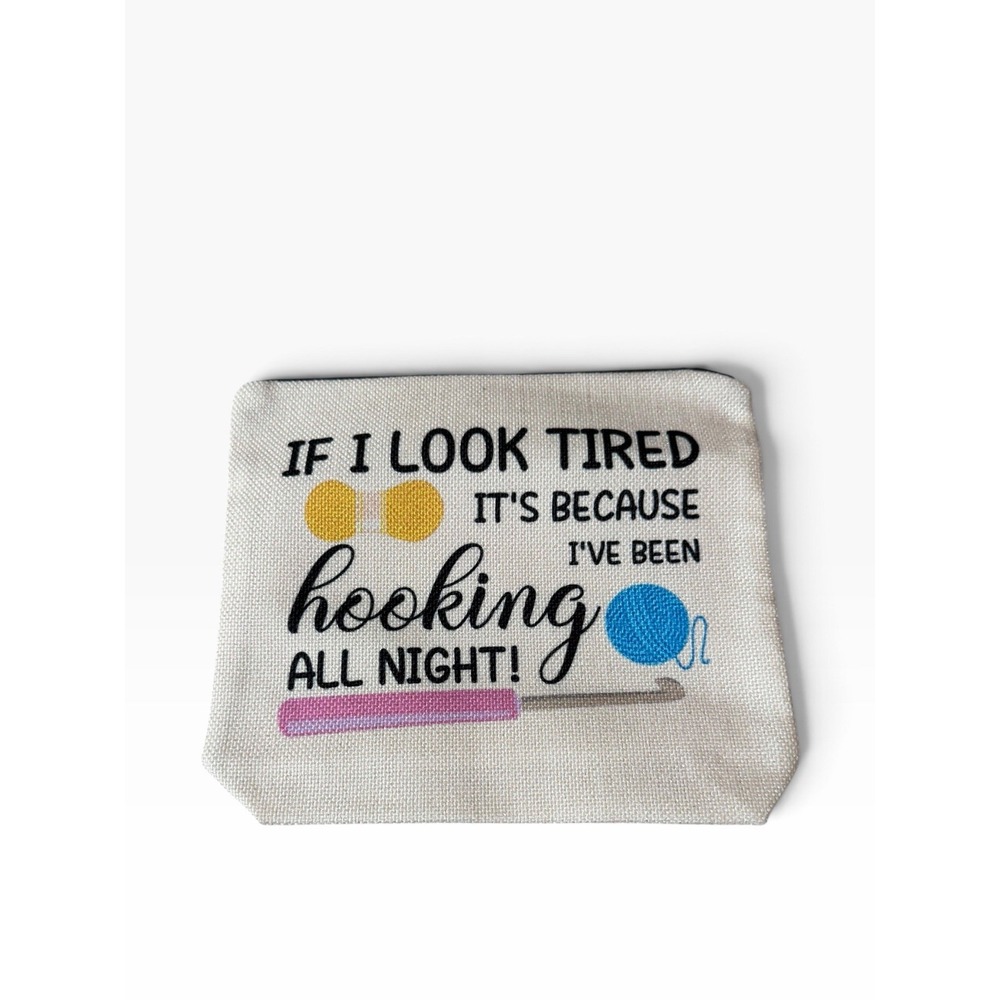 New Novelty Zipper Pouch Bag crochet yarn tired hooking all night